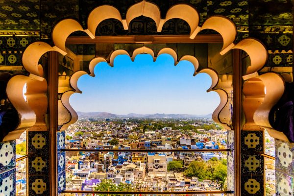 A beautiful shot of Udaipur from the window of City Palace